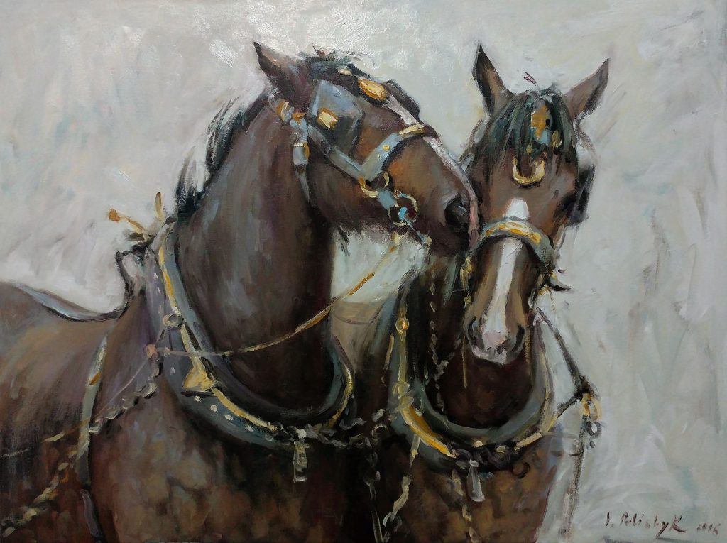 Владислава Полищук. Horses 2016г. Oilcanvas 80x60cm
